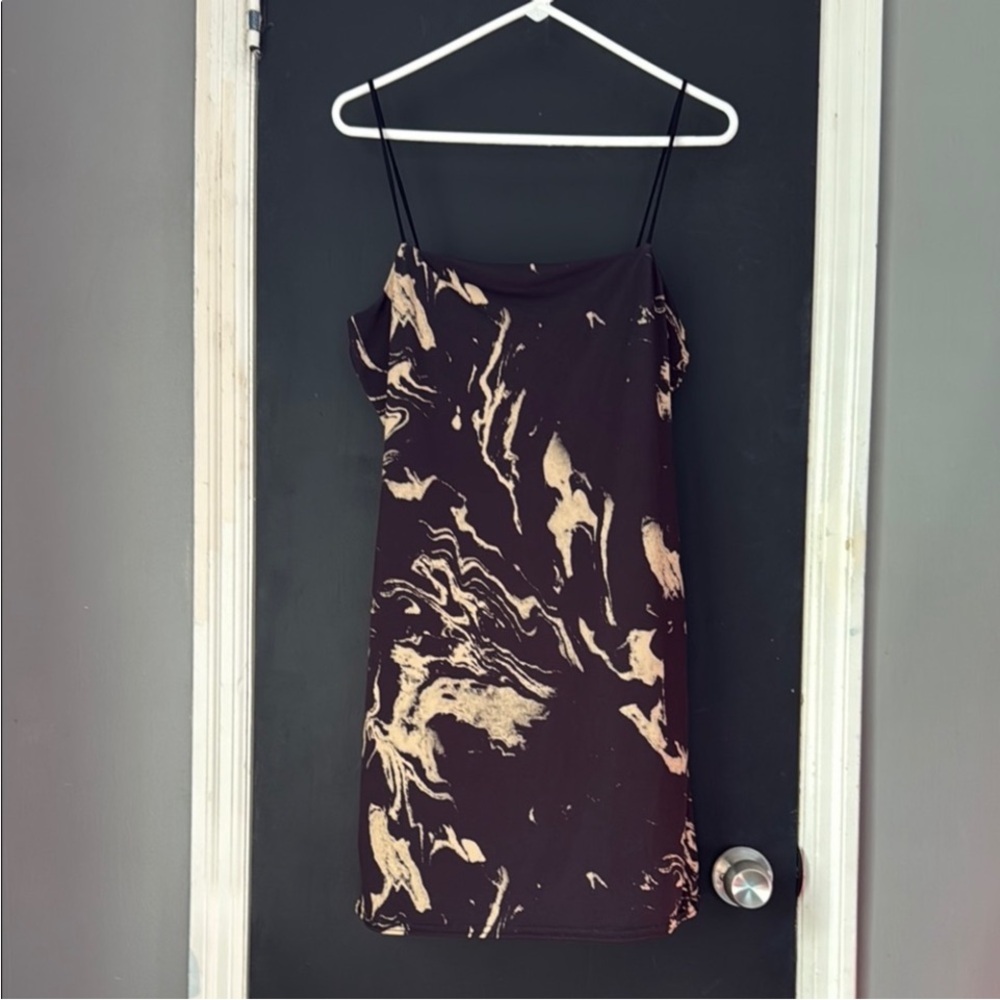 Topshop Marble Print Stretch Mini Party Holiday Slip Dress Size: US 10 - Picture 2 of 6